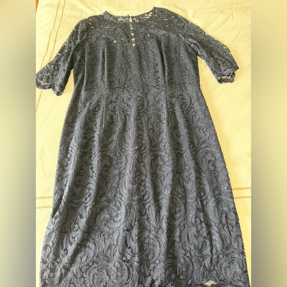 Elegant Lace Dress in Navy
